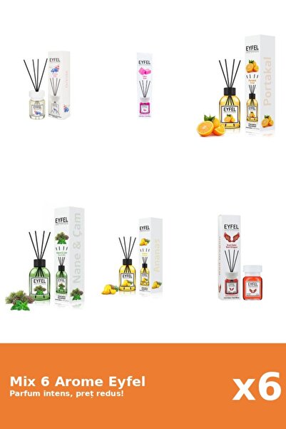 Eyfel Set 6 Mix Eyfel: 1x Ananas, 1x Gumă de mestecat, 1x Orhidee, 1x Pin Si ...