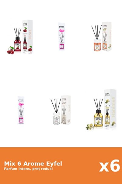 Eyfel Set 6 Mix Eyfel: 1x Acacia, 2x Bubble Gum, 1x Bumbac, 1x Cirese, 1x Man...