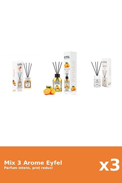Eyfel Set 3 Mix Eyfel: 1x Bumbac, 1x Piersica, 1x Portocala