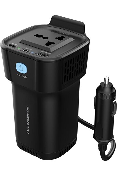 Powerology 150W Cup Holder Power Inverter