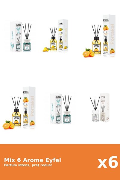 Eyfel Set 6 Mix Eyfel: 1x Ananas, 2x Angel, 1x Bumbac, 2x Portocala