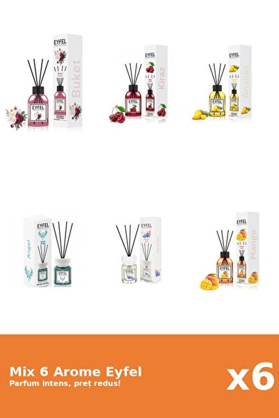 Eyfel Set 6 Mix Eyfel: 1x Ananas, 1x Angel, 1x Bouquet, 1x Cirese, 1x Mango, ...