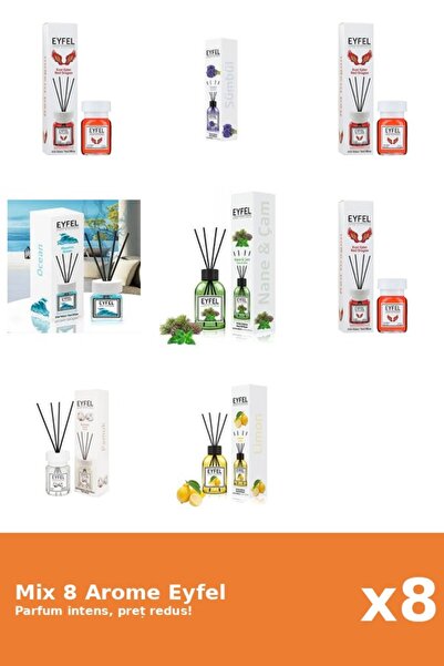 Eyfel Set 8 Mix Eyfel: 1x Bumbac, 1x Lamaie, 1x Ocean, 1x Pin Si Menta, 3x Re...