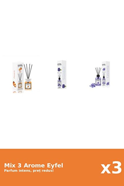 Eyfel Set 3 Mix Eyfel: 1x Lavanda, 1x Piersica, 1x Zambile