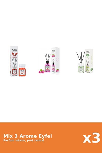 Eyfel Set 3 Mix Eyfel: 1x Iasomie, 1x Red Dragon, 1x Trandafir