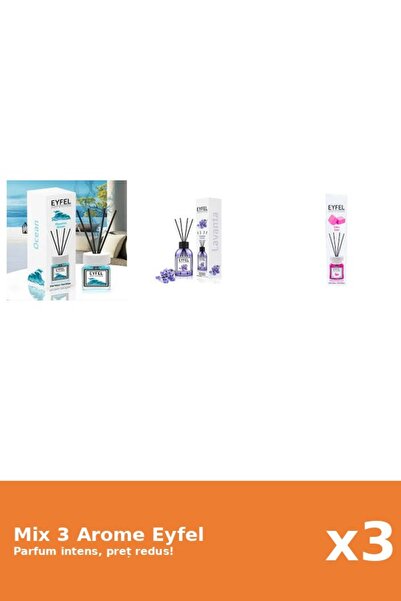 Eyfel Set 3 Mix Eyfel: 1x Bubble Gum, 1x Lavanda, 1x Ocean
