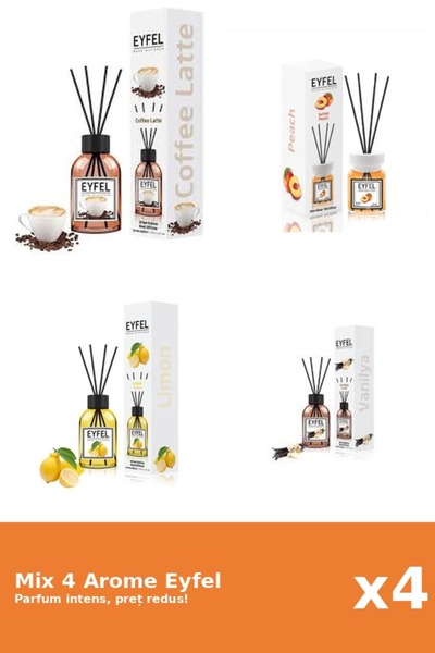 Eyfel Set 4 Mix Eyfel: 1x Cafea, 1x Lamaie, 1x Piersica, 1x Vanilie