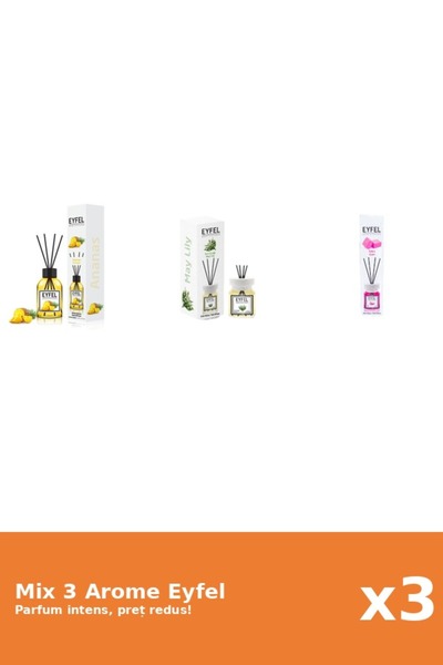 Eyfel Set 3 Mix Eyfel: 1x Ananas, 1x Bubble Gum, 1x Lacramioare