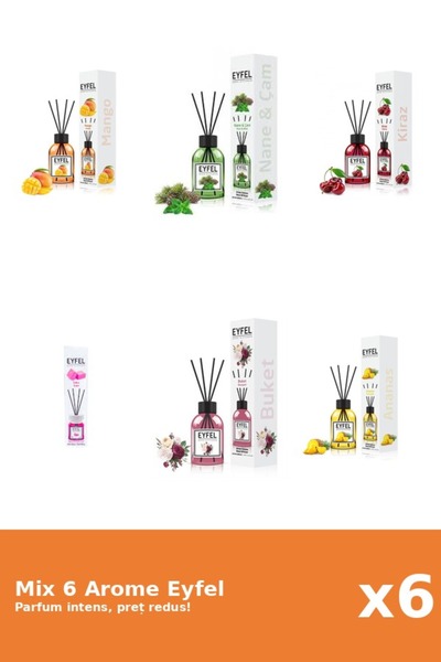 Eyfel Set 6 Mix Eyfel: 1x Ananas, 1x Bouquet, 1x Bubble Gum, 1x Cirese, 1x Ma...