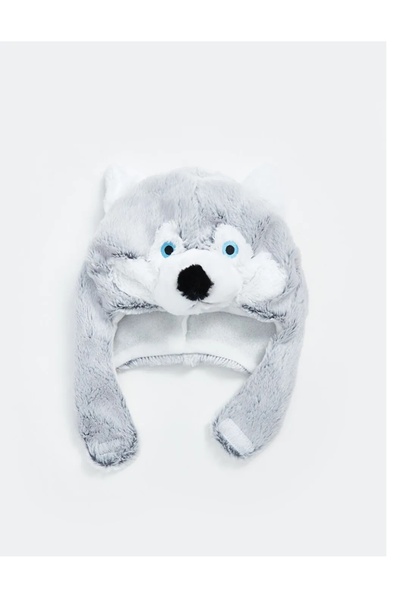 LC Waikiki Lcw Accessories Gray Animal Figured Boy's Snow Cap