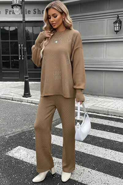 NEWCO Pearl Stone B Printed Finger Interlocking Knitwear 2-Piece Set