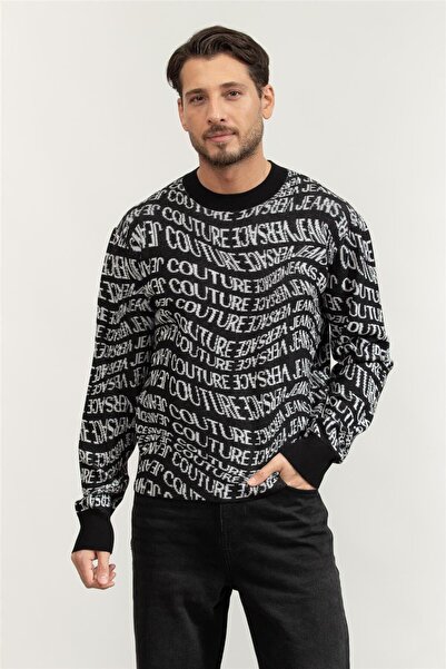 VERSACE JEANS COUTURE Fil. Cot Jacq Logo Liquify Knitwear Erkek Triko