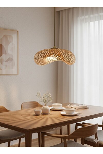 PANALI Dekoratif Doğal Rattan Sarkıt Avize S