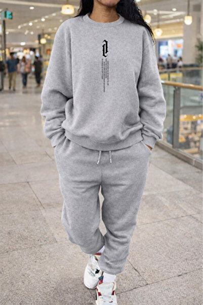 Pink Sky Unisex Vertical Printed Hooded Sweatshirt & Jogger Tracksuit Set Ove...