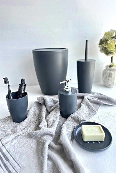 Ansan Pure Gray 5-Piece Bathroom Set
