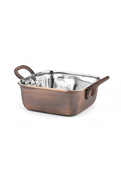 Culinaro Tava cuptor servire patrata ANTIQUE inox cu strat cupru 13,5x5,25 cm...