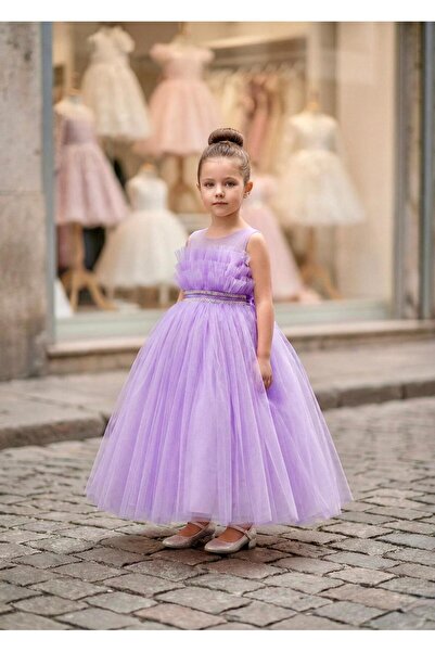 Miaras Kız Çocuk Şık Tasarım Tarlatanlı Abiye