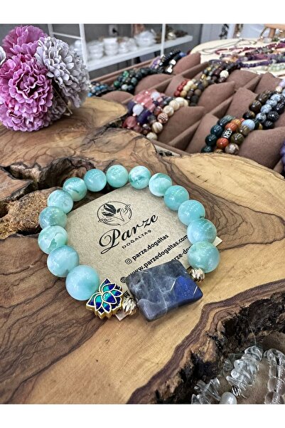 parze doğaltaş Labradorite and Larimar Natural Stone Bracelet