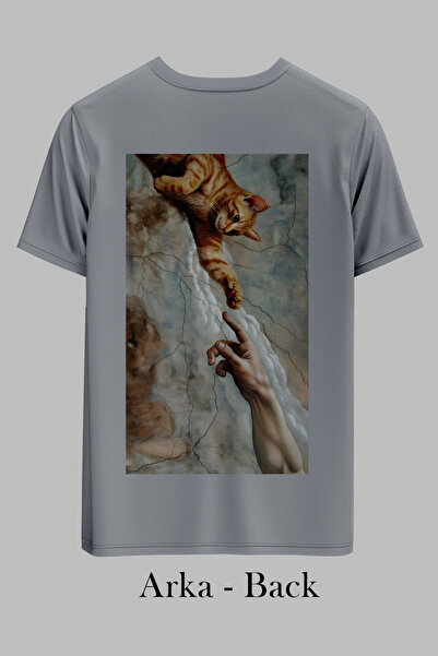 OXVİN Radoznalost mačke - T-shirt sa običnim printom
