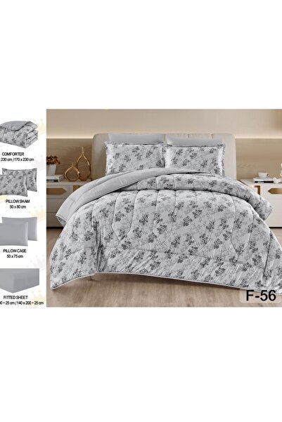 alzawia لحاف نفر 4 قطع منفوخ مايكروفايبر مشجر وجهين