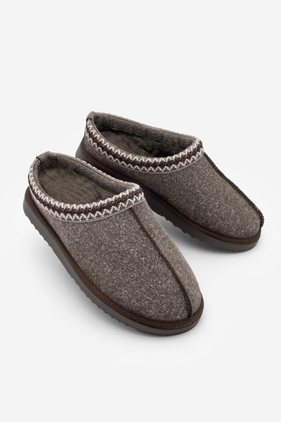 Marjin Women's Fur Lined Flat Sole Closed Front Daily Winter Slippers Nesto B...