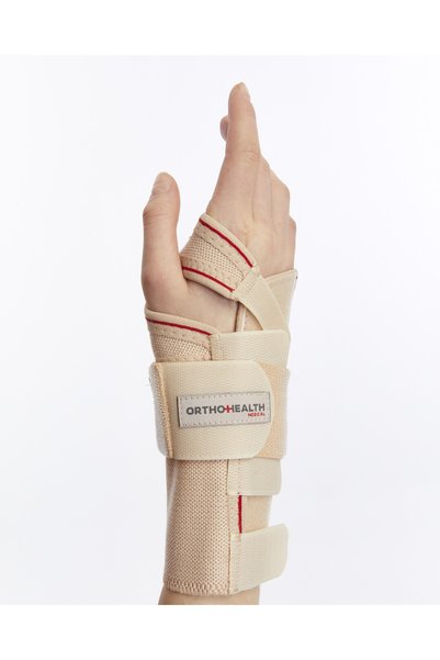 orthohealthmedical Palm Hand Wrist Splint - Hand Fracture - Hand Pain Orthopedics Hand Splint (Left Wrist) Beige