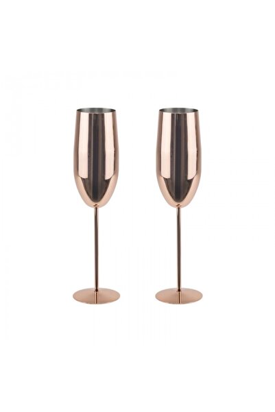 Culinaro Set of 2 gold champagne glasses Cooper 300ml 6xh25cm