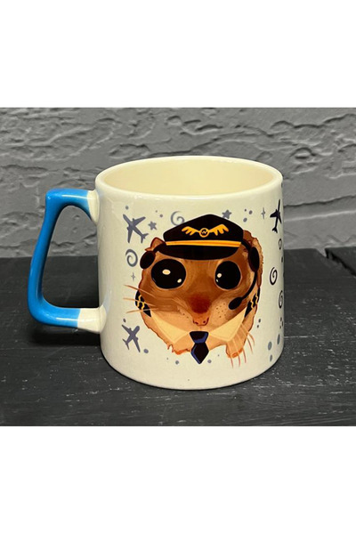 Kırtasiye Ofisi Sad Grieving Hamster-Pilot Blue Handle Double Profession Gift...