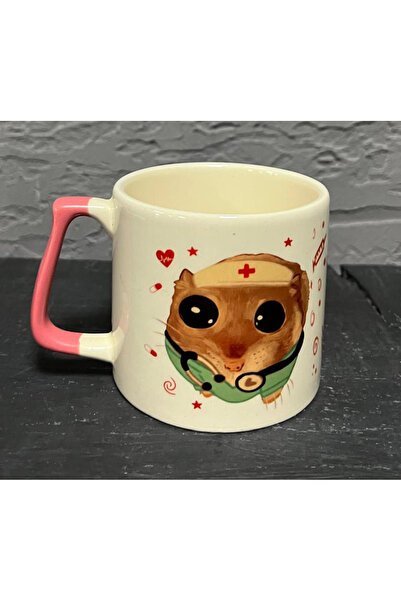 Kırtasiye Ofisi Sad Sad Hamster-Nursepink Handle Prime Occupation Gift Cup Mu...