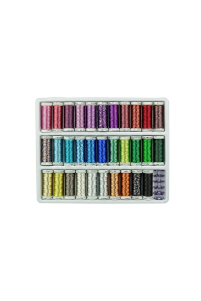 Simthread Embroidery Thread Set 32 ​​Spools - 180 m, Metallic Colors