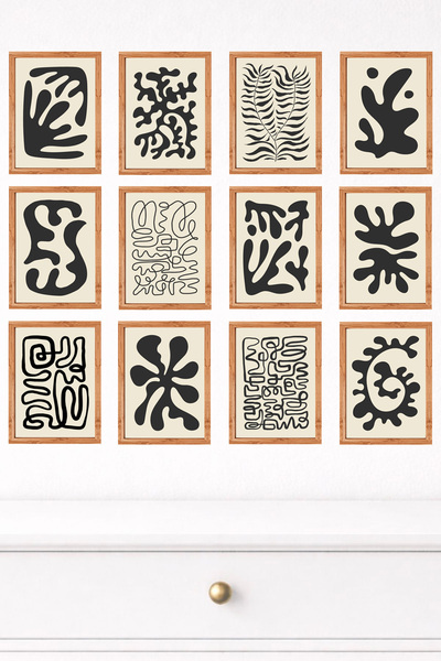 UNT Set de pictură murală modernă cu aspect de cadru din 12 piese – 15x20 cm ...