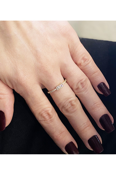 GOX 5-Piece Baguette Stone Minimal Ring