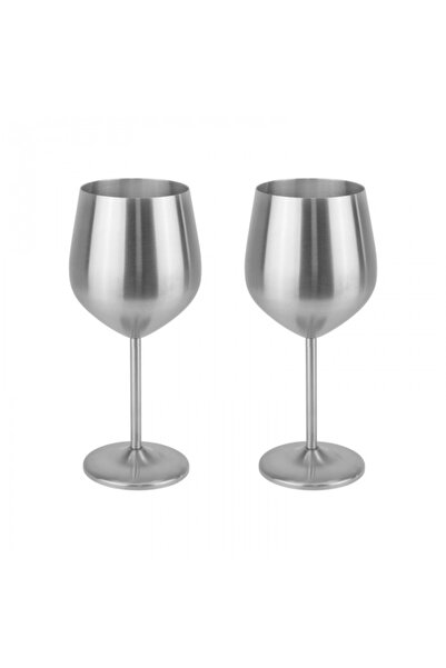 Culinaro Set of 2 stainless steel cocktail glasses Silver 520ml 7.3xh21.5cm