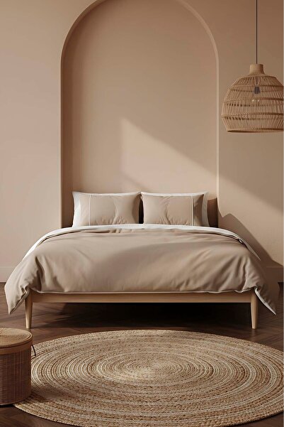 Rivaİstanbul Bern Mink Double 100% Cotton Duvet Cover Set - 4 Piece Dowry Set