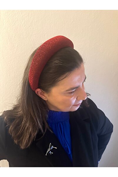 ALS Tasarım Dünyası Red Color Shiny Padded Hair Crown, Tiara