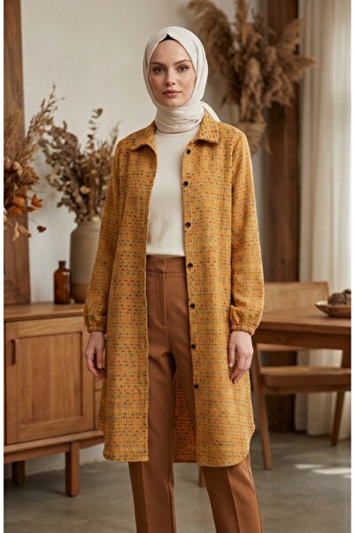 sefamerve Χειμερινό τουνίκ Ξυλοκόπος με κουμπιά 2506-07 Μουστάρδα