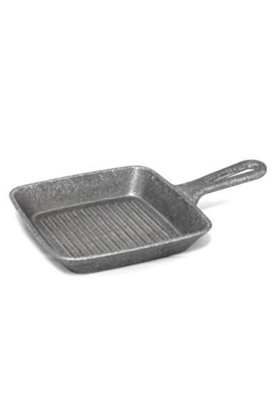 Culinaro Mini tigaie patrata aluminiu VINTAGE pentru servire 15x15xh2,6cm