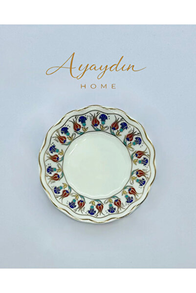 İpek Porselen Dik Lale Desenli Çay Tabağı 12'li Set – AYAYDIN HOME