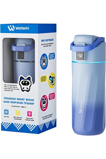 WATERH زجاجة مياه ذكية للأطفال من بوست مزودة بخاصية التذكير والتتبع، خالية من...