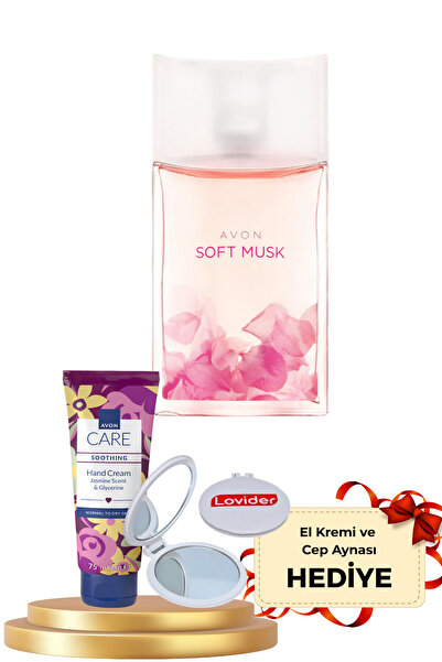 AVON Soft Musk Kadın Parfüm EDT 50ml + El Kremi ve Lovider Cep Aynası
