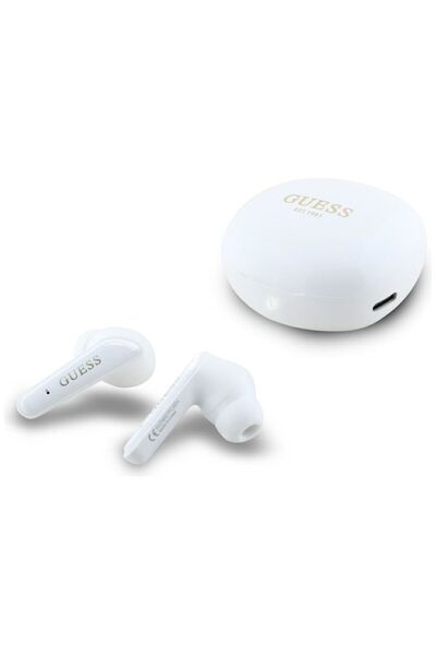 REDz Accessories Căști wireless TWS Guess Flat Classic Logo galvanizat, albe
