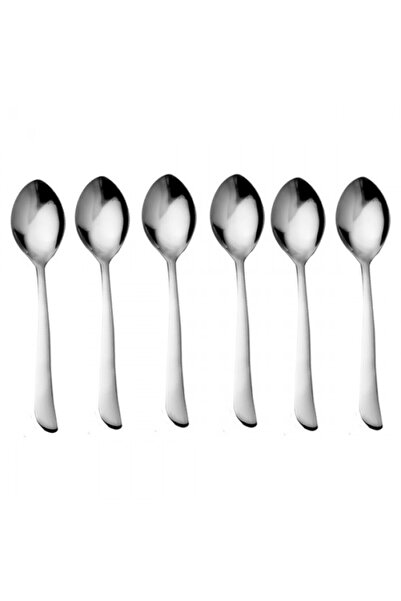 Culinaro Set of 6 large main spoons ROSE 1.8cm, stainless steel