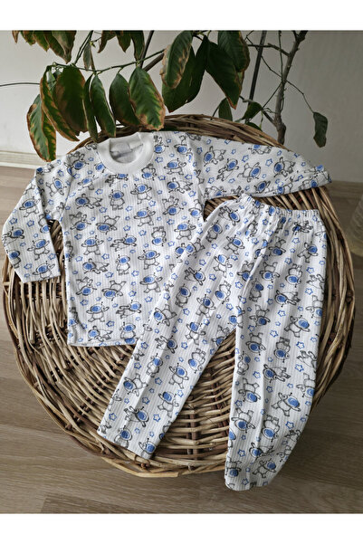 Özlev Baby Astronaut Printed 100% Cotton Baby Pajama Set
