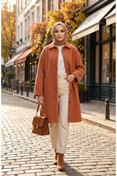 sefamerve Дълго зимно палто с копчета 2220-01 Мелон