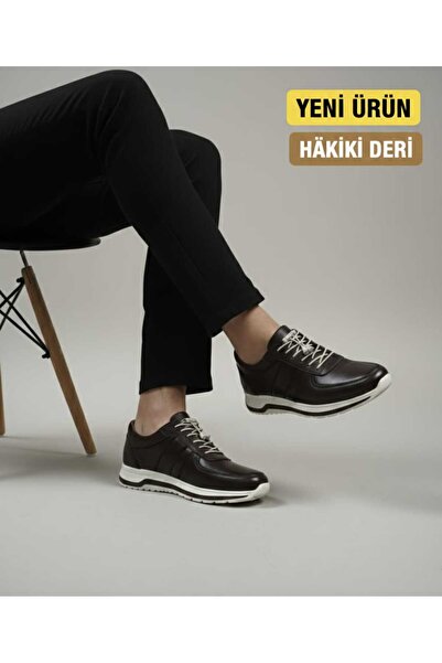 romex Genuine Leather Men's Casual Shoes – Poly Sport Sole, Lace-Up Black Model