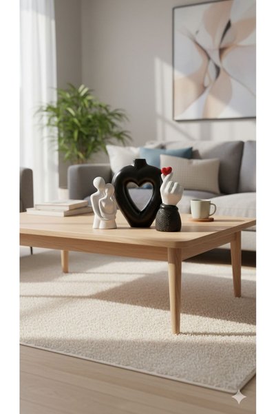 ELBUCOLECTION Sevgililer Gününe Özel 3 lü Dekoratif iskandinav Hediye Set