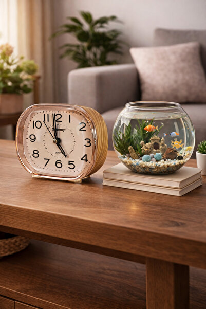 Silmaril Alarmlı Retro Dokunuşlu Modern & Nostaljik& Bohem Ahşap Görünümlü Qu...