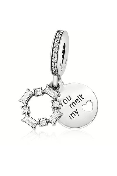 Defne Silver Shimmering Charm with Dangling