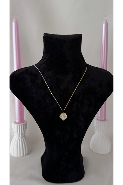 Derya Çelik Takı Çelik Kutup Yıldızı Ezme Zincir Kolye