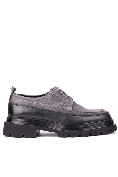 Shoetyle - Gray Genuine Suede Lace-Up Casual Men's Shoes 115-K609